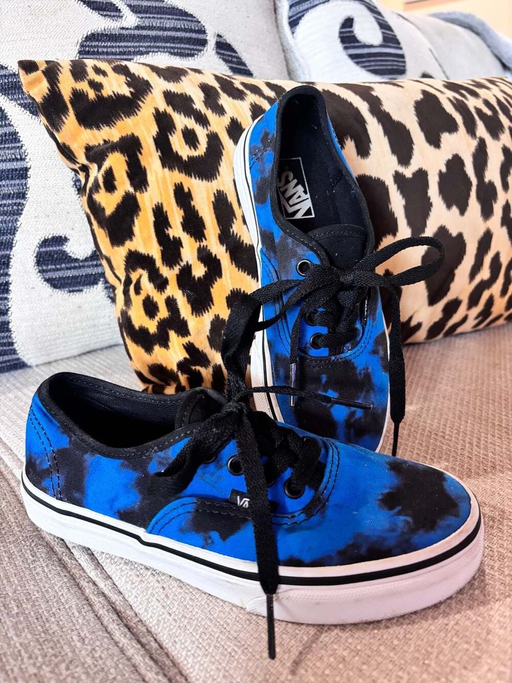 Vans Authentic Lightning Blue and Black Skate Shoes